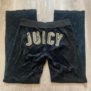 Vintage black juicy couture glittery lowrise flare pants